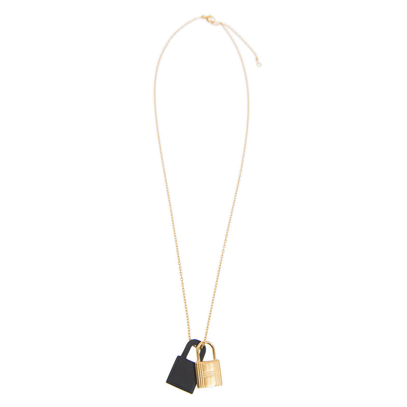 18K O'Kelly Black Pendant Hermes Necklace