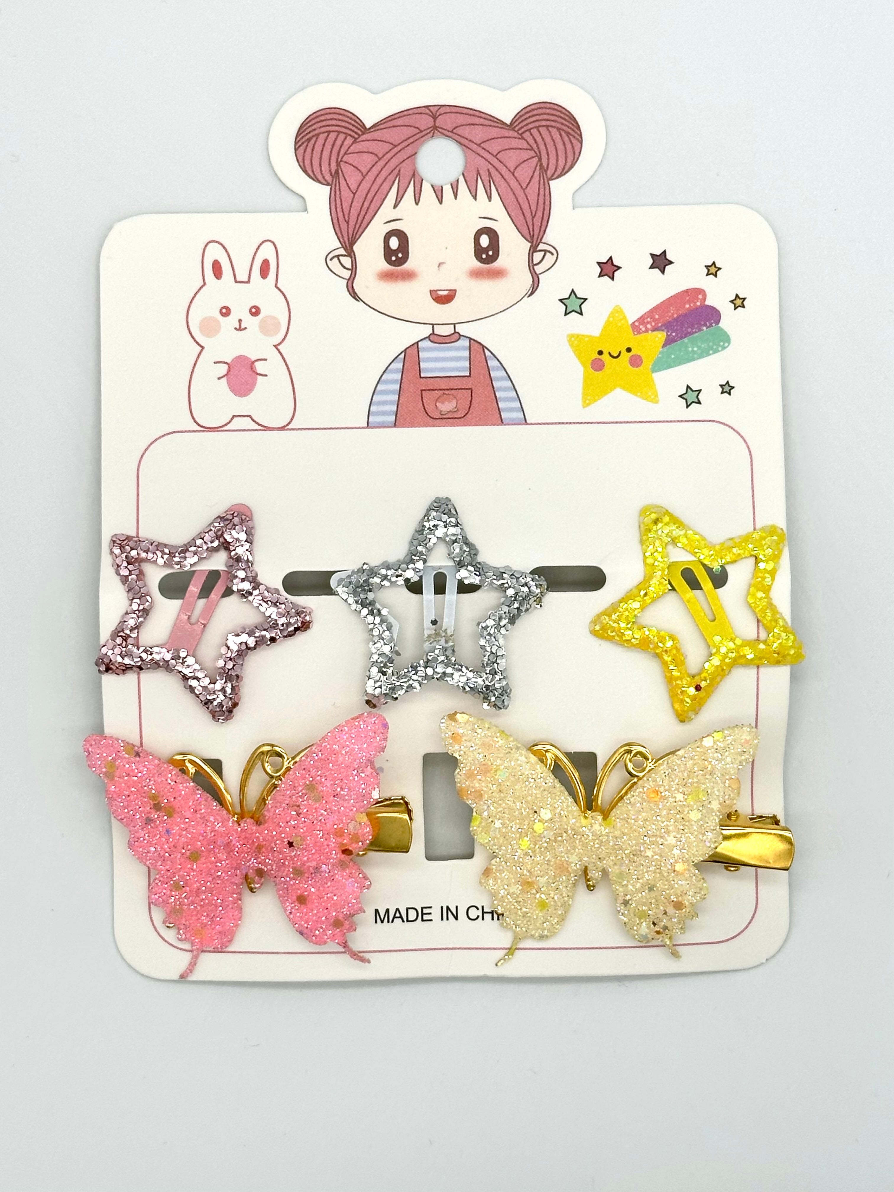 Star & butterfly 5pcs pins