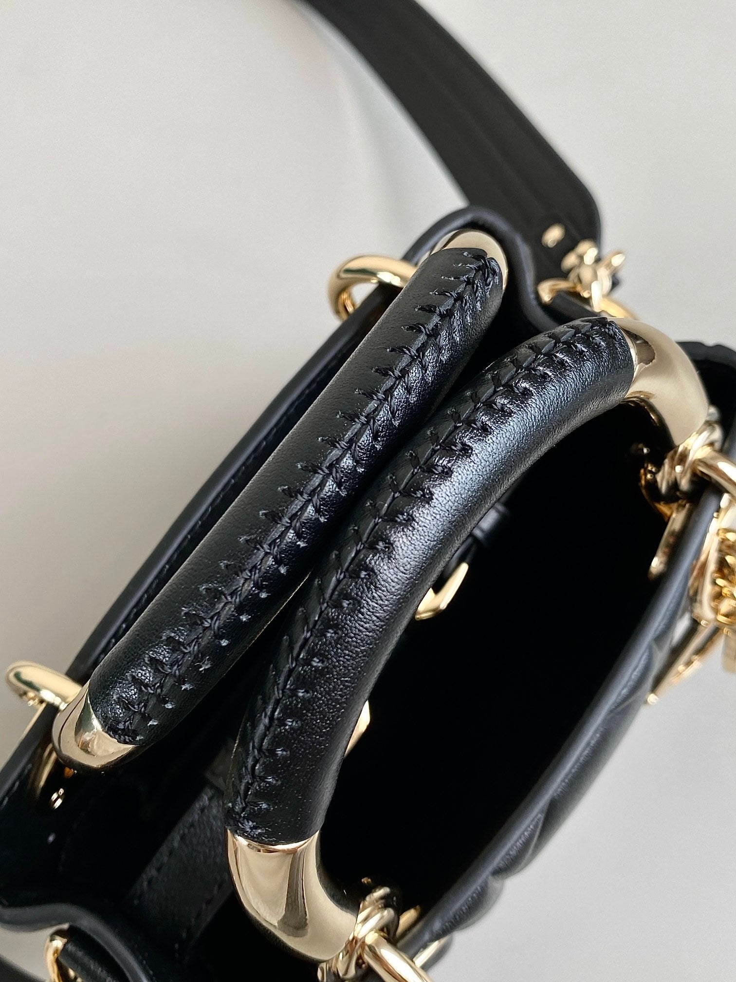 DIOR MINI LADY 19 BAG IN BLACK LAMBSKIN