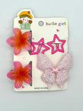 2 flower catchers, 2 star pins & 1 butterfly pin pack