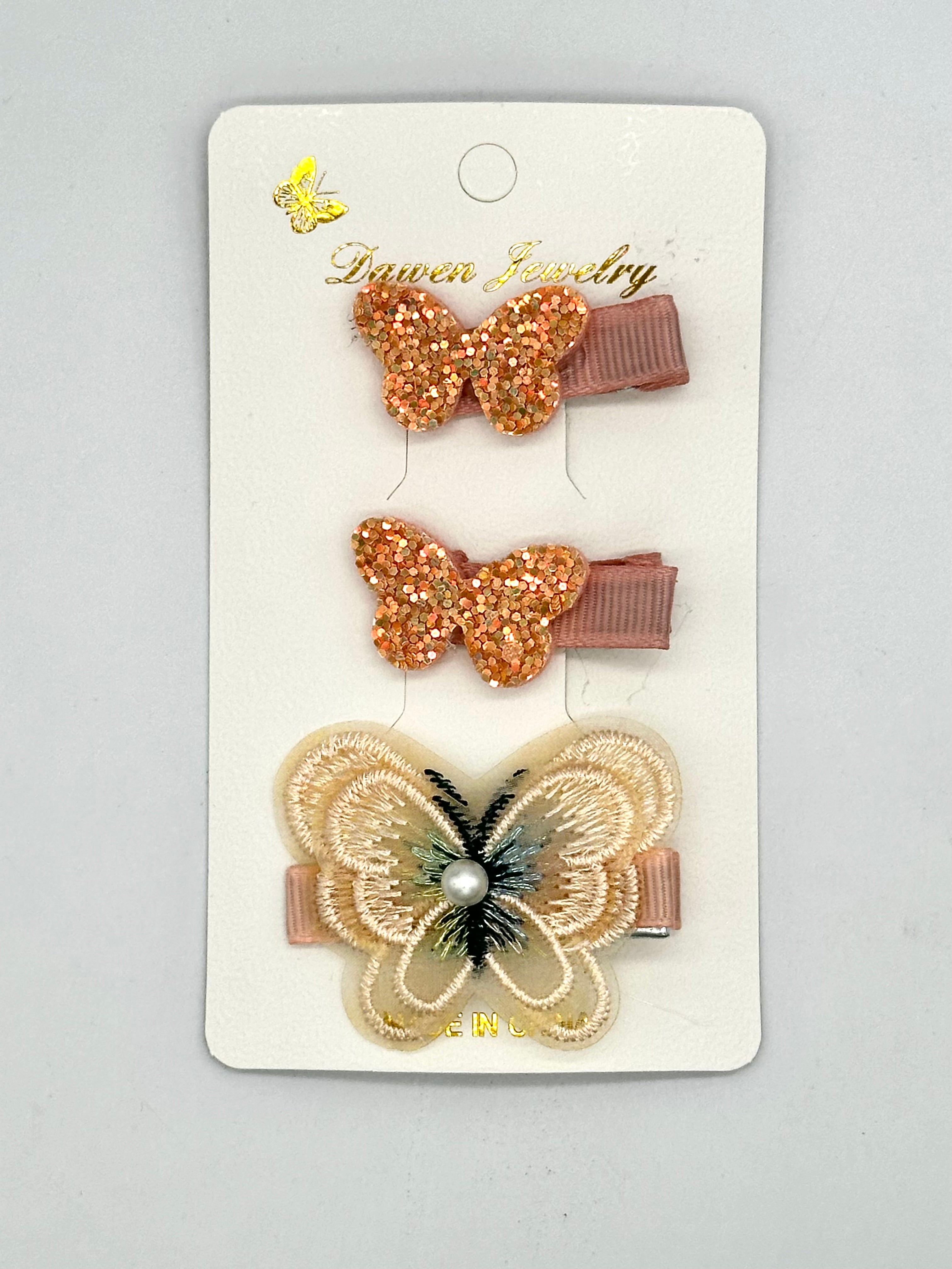 Butterfly hair pins 3pcs (small)