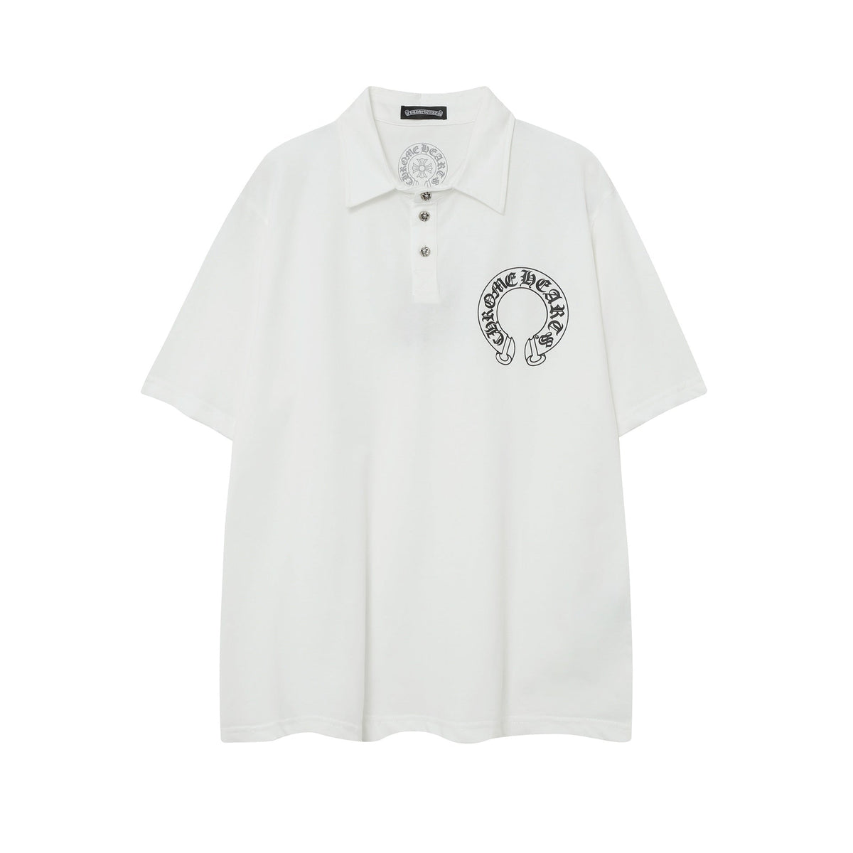 Chrome Heart T Shirts Sanskrit horseshoe print polo shirt short sleeve