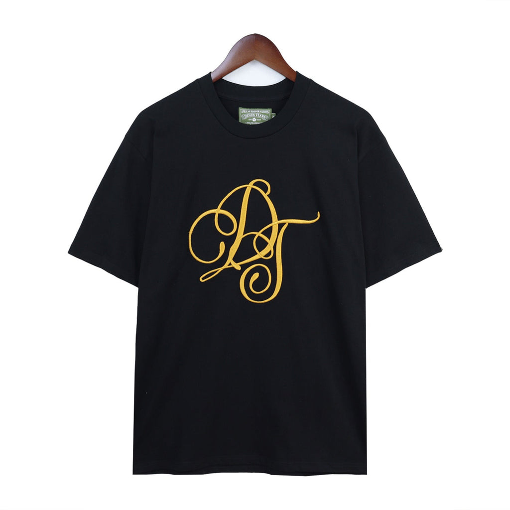 Denim Tears T-shirts Kapok Logo Badge Embroidered Short Sleeve T-shirt