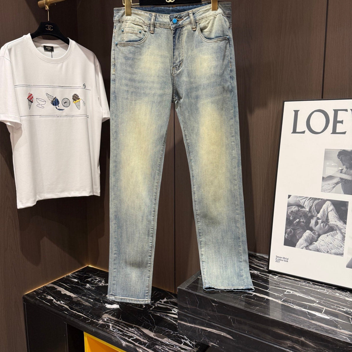 Louis Vuitton Logo-Embroidered Jeans
