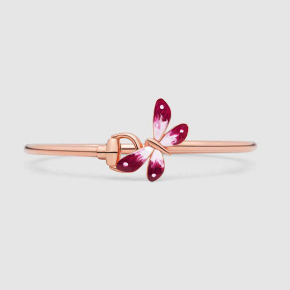 18K Double Gucci Flora Bangle Bracelet