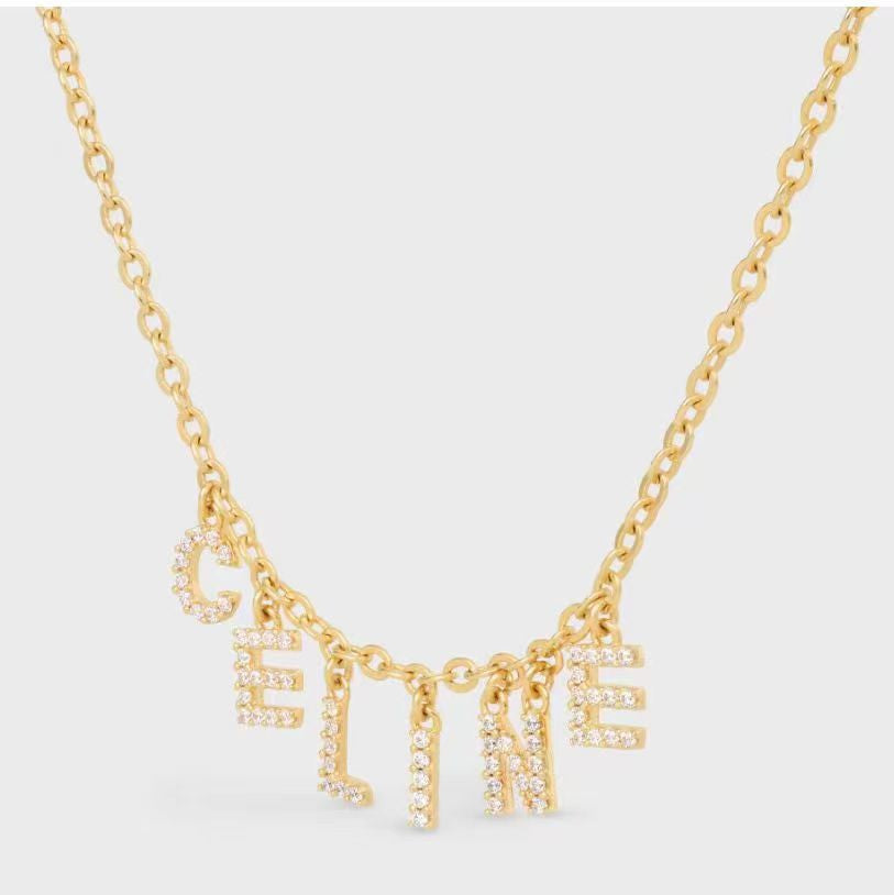 18K Celine Paris Strass Crystals Necklace