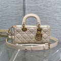 DIOR 25S SMALL LADY D-JOY 22 IN BEIGE LAMBSKIN GOLD HARDWRE